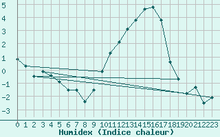 Courbe de l'humidex pour Nancy - Essey (54)