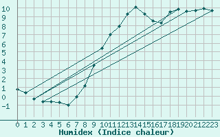 Courbe de l'humidex pour Coschen
