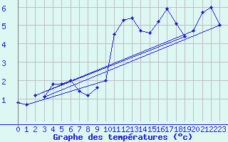 Courbe de tempratures pour Chaumont (Sw)