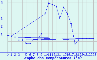 Courbe de tempratures pour Neubulach-Oberhaugst