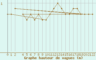 Courbe de la hauteur des vagues pour la bouée 62165