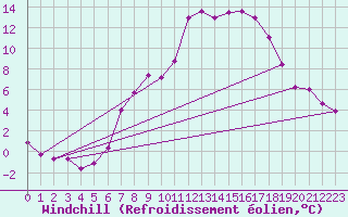 Courbe du refroidissement olien pour Waren