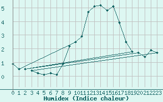 Courbe de l'humidex pour Birx/Rhoen