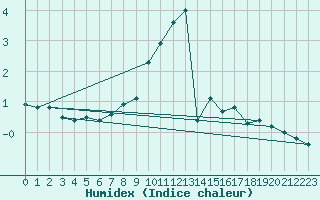 Courbe de l'humidex pour Braunlage