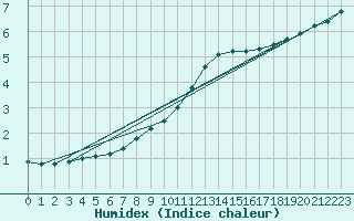 Courbe de l'humidex pour Boulaide (Lux)