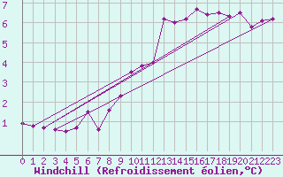 Courbe du refroidissement olien pour Doberlug-Kirchhain