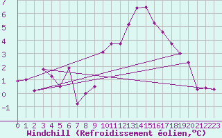 Courbe du refroidissement olien pour Ballypatrick Forest