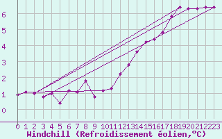 Courbe du refroidissement olien pour Coburg