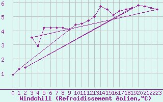 Courbe du refroidissement olien pour Anvers (Be)