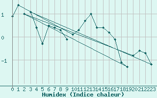 Courbe de l'humidex pour Ineu Mountain