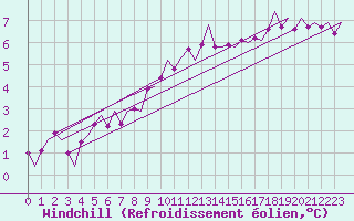Courbe du refroidissement olien pour Lelystad