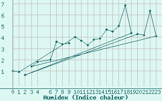 Courbe de l'humidex pour Hjartasen