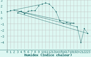 Courbe de l'humidex pour Skagen