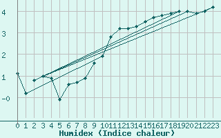 Courbe de l'humidex pour Schauenburg-Elgershausen