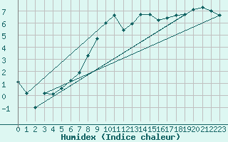 Courbe de l'humidex pour Muskau, Bad