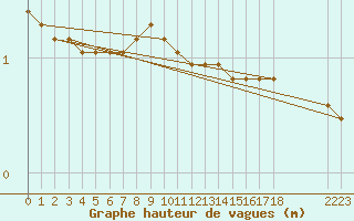 Courbe de la hauteur des vagues pour la bouée 6100197