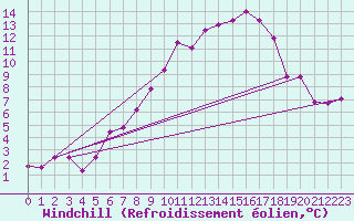 Courbe du refroidissement olien pour Neuhaus A. R.