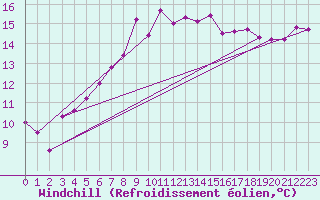 Courbe du refroidissement olien pour Elblag