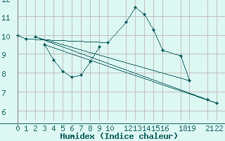Courbe de l'humidex pour Negotin
