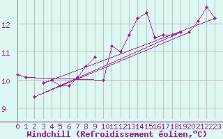 Courbe du refroidissement olien pour Le Talut - Belle-Ile (56)