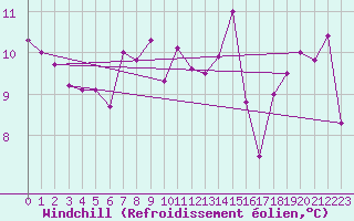 Courbe du refroidissement olien pour Capo Palinuro