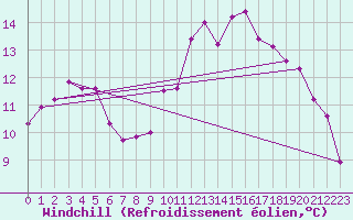 Courbe du refroidissement olien pour Cap Gris-Nez (62)