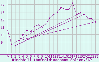 Courbe du refroidissement olien pour Brive-Laroche (19)