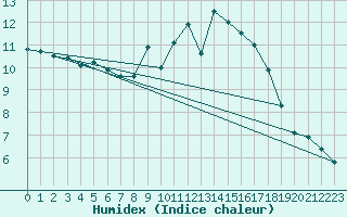 Courbe de l'humidex pour Belmullet