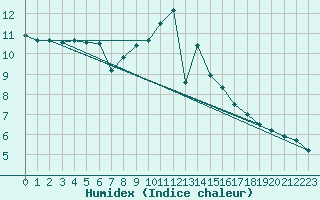 Courbe de l'humidex pour Offenbach Wetterpar