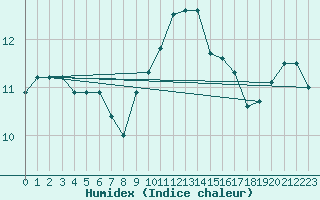 Courbe de l'humidex pour Mace Head