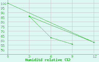 Courbe de l'humidit relative pour Pokhara Airport