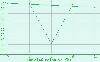 Courbe de l'humidit relative pour Turcasovo