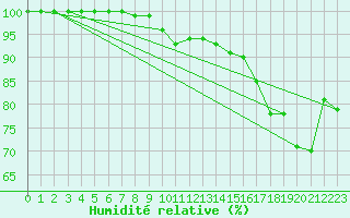 Courbe de l'humidit relative pour Michelstadt-Vielbrunn