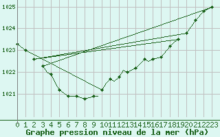 Courbe de la pression atmosphrique pour Goose, Nfld.