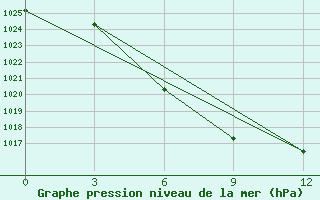 Courbe de la pression atmosphrique pour Nizhneudinsk