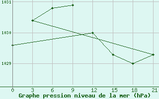 Courbe de la pression atmosphrique pour Puskinskie Gory