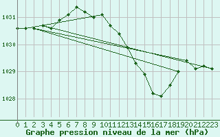 Courbe de la pression atmosphrique pour Schleiz