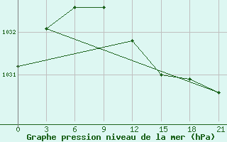 Courbe de la pression atmosphrique pour Novo-Jerusalim