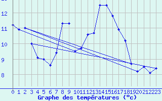 Courbe de tempratures pour Muensingen-Apfelstet