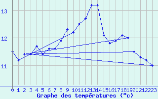 Courbe de tempratures pour Rauma Kylmapihlaja