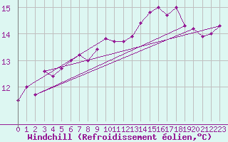 Courbe du refroidissement olien pour Viana Do Castelo-Chafe