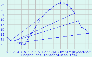 Courbe de tempratures pour Sachsenheim