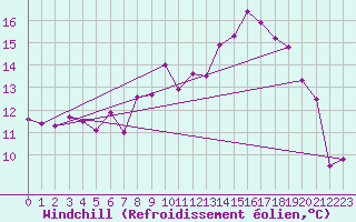 Courbe du refroidissement olien pour Skamdal
