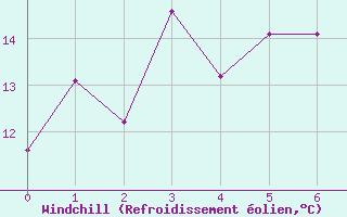 Courbe du refroidissement olien pour Birdsville Airport