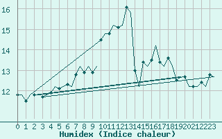 Courbe de l'humidex pour Neuburg / Donau