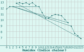 Courbe de l'humidex pour Isle-sur-la-Sorgue (84)