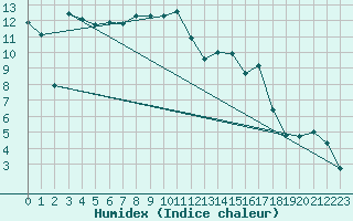 Courbe de l'humidex pour Selonnet (04)