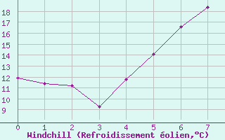 Courbe du refroidissement olien pour Liberec