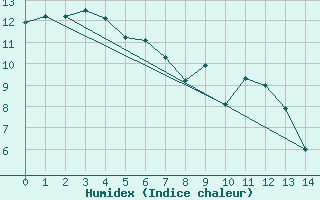 Courbe de l'humidex pour Rosebery Station