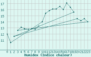 Courbe de l'humidex pour Cap Ferret (33)